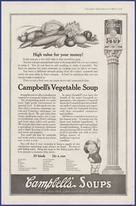 Vintage 1918 CAMPBELL'S Vegetable Soup Kids Kitchen Decor Ephemera Print Ad - Picture 1 of 1