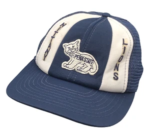 Vintage Penn State Nittany Löwen Schaumstoff Trucker Netz Druckknopflasche verstellbar Mütze Kappe - Bild 1 von 14