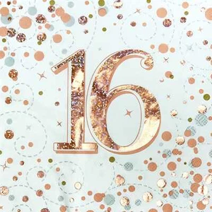 Sparkling Fizz Rose Gold 16th Birthday Party Large Lunch Napkins Serviettes 16pk - Picture 1 of 1
