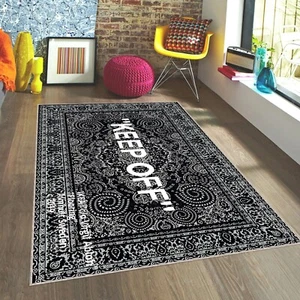 Black Keep Off Rug, Modern Rug, Home Decor Rug, Popular Rug, Modern Rug, New Rug - Picture 1 of 10