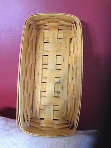 "Cesta de pan Longaberger clásica 1999 madera ligera sin asas 14x7,7x31/4""" - Imagen 1 de 5