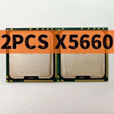 2PCS Intel Xeon X5660 SLBV6 2.8GHz 6 Cores 95W LGA1366 CPU Processor - Image 1 of 3