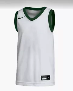 NIKE MEN'S STOCK DRI-FIT CROSSOVER JERSEY-AA0081-111 Green&White New Large - Picture 1 of 2