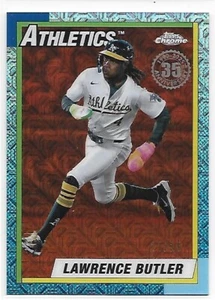 2025 Topps Series 2 1990 Topps Chrome Orange Refractor Lawrence Butler #'d 21/25 - Picture 1 of 2
