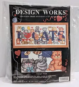 Design Works Crafts Counted Cross Stitch Kit I LOVE CATS 14-Count Stitchery - Picture 1 of 2