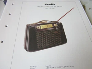 Radioarchiv N 96 Schaltplan Krefft Weltfunk Pascha 55 UKW 1955 - Bild 1 von 2