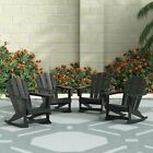 4Pc Outdoor Indoor Patio Adirondack Rocking Chair Set All-Weather Poly Material