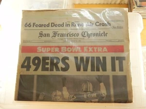 San Francisco 49ers Super Bowl Champs - 1/21/1985 Chronicle Newspaper Full - Picture 1 of 2