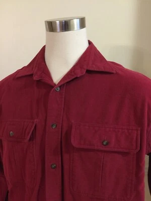 Cabela's Men L/S Button Shirt Large Reg. Soft Chamois Red 100% Cotton - image 1 of 4