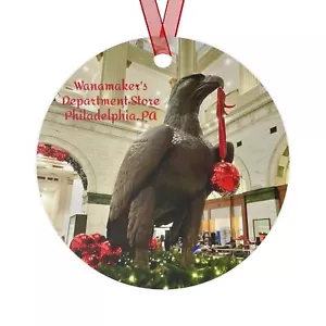 Wanamakers Department Store Philadelphia Philly Eagle Metal Christmas ornament - Picture 1 of 5