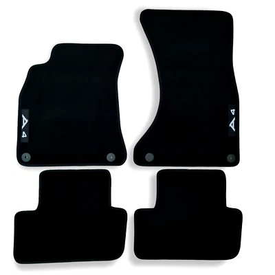 New Car Floor Mats For Audi A4 S4 B8 Waterproof Black Velour Carpet Liners 4pcs - Image 1 of 4