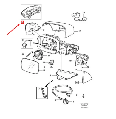 VOLVO XC90 MK1 Front Right Side Door Exterior Mirror LHD 31297444 NEW GENUINE - Image 1 of 2