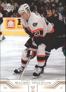 2001-02 Upper Deck Senators Hockey Card #123 Magnus Arvedson