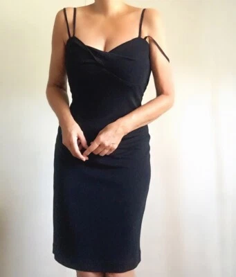 Vestido Vintage Pequeño Negro Correa Espagueti Elisabeth Taylor Vibes Foto 1 de 4