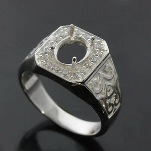 9x7 MM. Oval cut semi-mount ring silver 925# 418 Pre-order - Picture 1 of 3