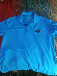 Carolina Panthers Antigua Lightweight Blue Polo Medium M Polyester Aqua Short