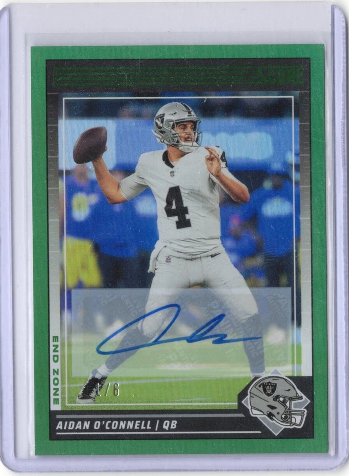 Aidan O'Connell 2024 Score End Zone Green Auto #147 1/6 - Image 1 of 2