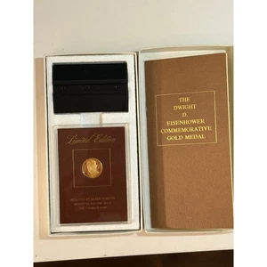 Franklin Mint Dwight Eisenhower Gilroy Roberts .500 Fine Gold Proof Medal 2,85g - Bild 1 von 5