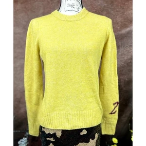Zadig & Voltaire 100% Kaschmir Pullover Logo am Arm gelb Gr. M - Bild 1 von 13