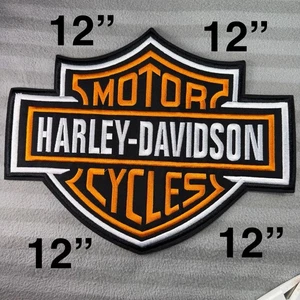 🔥ENORME 12” Harley Davidson Motocicleta Bordada Hierro En Parche Bicicleta HD PREMIUM - Imagen 1 de 6