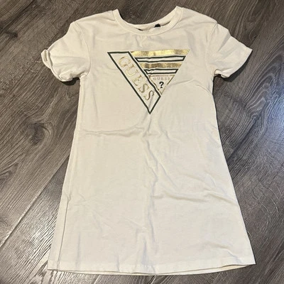 Vestido camisero Guess crema y dorado para niñas 4/5 usado una vez Foto 1 de 4