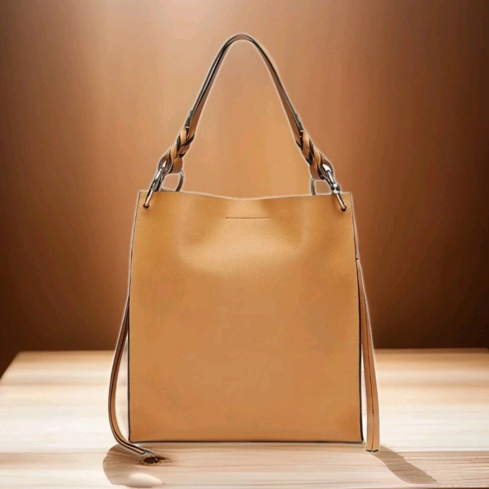 Bolso de hombro para mujer Rebecca Minkoff Kate Honey de cuero suave LNC Foto 1 de 4