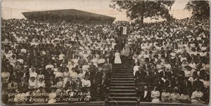 Postal vintage de HERSHEY, Pennsylvania de la década de 1910 "Teatro al aire libre en HERSHEY PARK" - Imagen 1 de 2