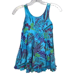 Fresh Produce Girls S Dress NEW Sleeveless Blue Tropical Beachy Sundress Coastal - Picture 1 of 12