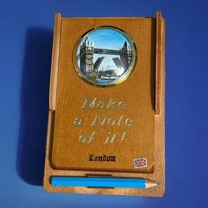 Vintage Tower Bridge London England Foto Notizhalter mit Block/Bleistift Souvenir - Bild 1 von 7