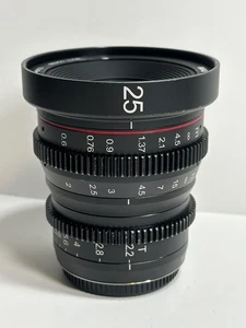 Mini lente de cine Meike 25 mm T2,2 M43 enfoque manual Prime - Imagen 1 de 6