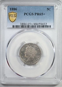 1886 Proof Liberty V-Nickel 5C PCGS PR65+ - Picture 1 of 4