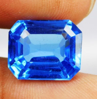 Certified 10.55 Ct Natural Blue Spinel – Sparkling Emerald Cut Loose Gemstone - Image 1 of 4