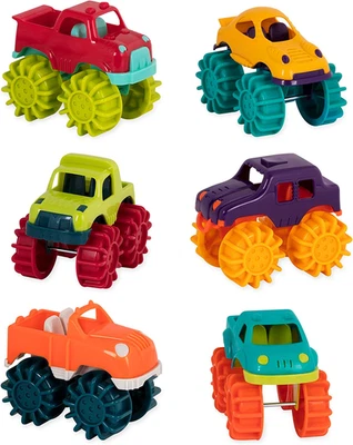 - Mini Monster Trucks - Set Di 6 Mini Camion per Bambini in Borsa Di Stoccaggio  - Immagine 1 di 4