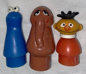 Vintage Fisher Price Little People Sesame Cookie Ernie Snuffy Snuffleupagus - Picture 1 of 3