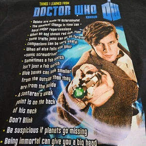 T-Shirt "What I learned from Dr Who" schwarz Medium Grafikdruck - Bild 1 von 5