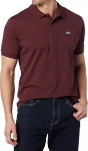 Lacoste Men's Short Sleeve L.12.12 Pique Polo Shirt, Espresso, X-Small - Picture 1 of 2