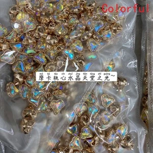 20PCS 10mm Crystal Buttons for Shirt Blouse Heart Shape Small Sewing DIY Crafts - Picture 1 of 22