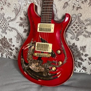 Guitarra eléctrica Solid Body Dragon 2000 cuerpo rojo envoltura puente redondo cola - Imagen 1 de 7