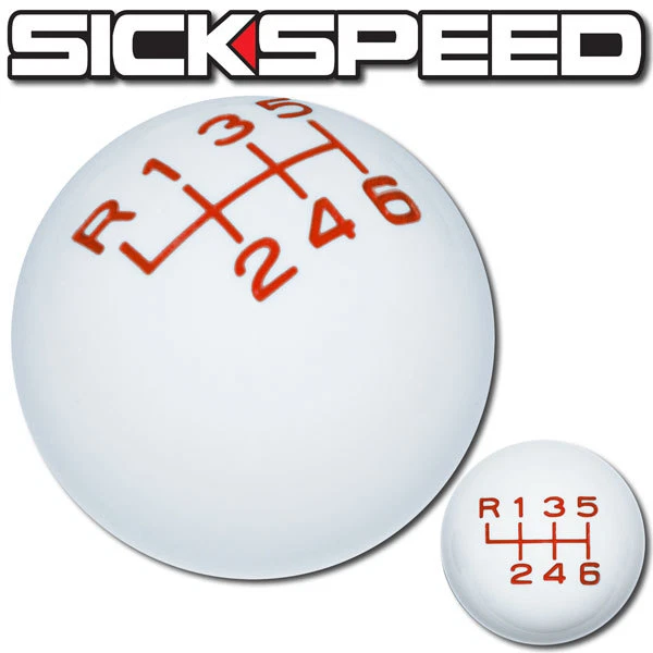 PERILLA DE CAMBIO VINTAGE BLANCA/ROJA SELECTOR DE PALANCA DE CAMBIOS DE TIRO CORTO DE 6 VELOCIDADES 10X1,25 S10 Foto 1 de 1