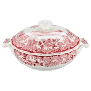 Ragout / Terrine Spode Copeland Pink Red Rhine - Picture 1 of 4