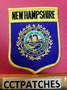 NEW HAMPSHIRE STATE FLAG SHIELD SOUVENIR PATCH - Picture 1 of 2