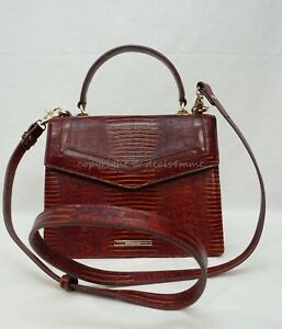 NWT Brahmin Mini Francine Satchel/Shoulder Bag in Cognac Elysian. MSRP $335