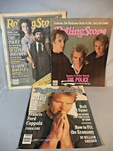 Sting, The Police, lot of 3 Rolling Stones magazines, 1980-1991, #310 #416 - Picture 1 of 6