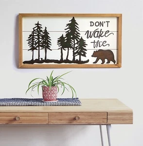 DONT WAKE THE BEAR DECORATIVE WALL SIGN - Picture 1 of 2