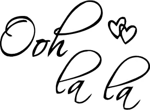 Black 22" X 14" OOH LA LA Paris France Hearts Love Quote Vinyl Wall Decal Decor - Picture 1 of 1