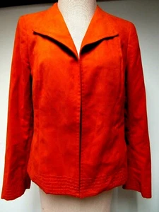  INVESTMENTS Jacket Top Princess Lines Point Collar Embroidery Orange 10 M NWT - Picture 1 of 7