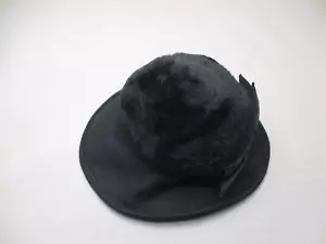 Deborah exklusive Einheitsgröße Damen schwarz italienisches Breitband Kunstfell-Eimermütze 7F - Bild 1 von 8