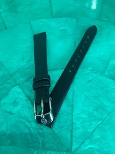 NEW MICHELE BLACK SATEEN 12mm WATCH STRAP - MS12AK120001 - Picture 1 of 3