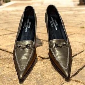 DONALD J. PLINER Couture Rapid Gold Leather Kitten Heel Women's 10 - Picture 1 of 10