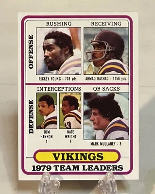 1980 Topps #207 Minnesota Vikings Team Leaders (Young, Rashad, Mullaney) S518 - Image 1 of 2